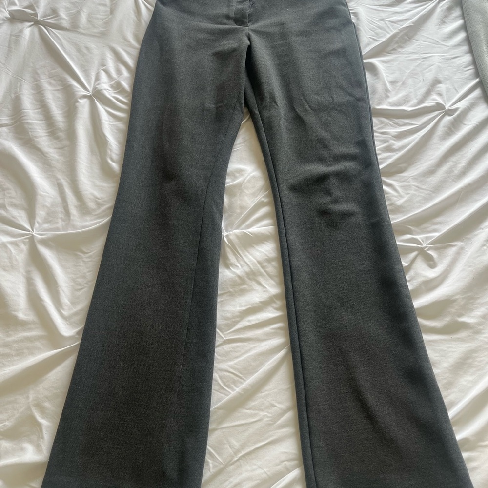Express Charcoal Gray Wide-Leg Dress Pants